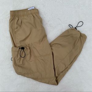 UO Taupe Nylon Cargo Wind Pants (Size: S)